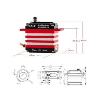 Preview: KST X20 12V Heli Servo Combo 3x X20-2208 HLS V8.0 / 1x X20-1035 HLS V3.0