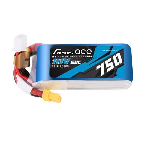 GENS ACE 750mAh 11,1 V 60 C 3S1P LiPo Akku mit XT30