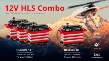 Preview: KST X20 12V Heli Servo Combo 3x X20-2208 HLS V8.0 / 1x X20-1035 HLS V3.0