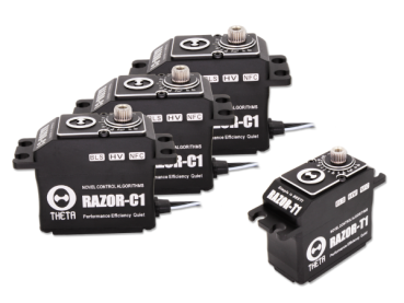 THETA RAZOR HELI SET 3x C1 / 1x T1 Brushless HV 40mm Standard Servos mit NFC - Schwarz