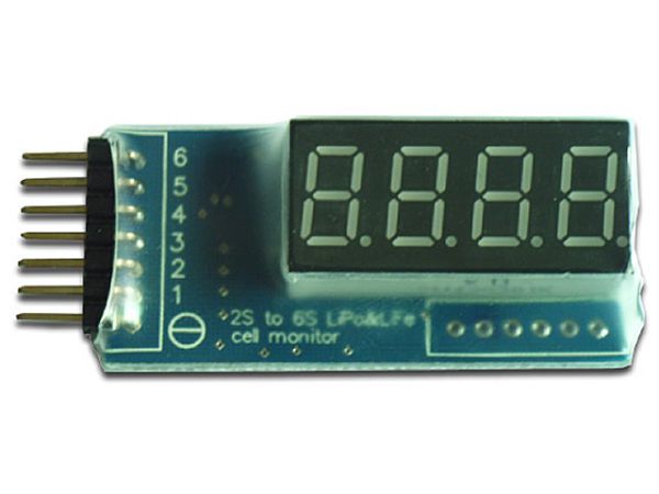 MTTEC BD6 Voltage Monitor / Spannungsmonitor für Lipopacks bis 6S