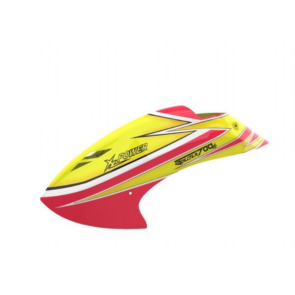 XLPower - GFK Sandwich Ultra Light Kabinenhaube Gelb Rot V2 - neue Form für Schnellverschlüsse
