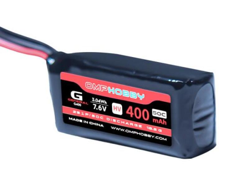 OMPHOBBY M1 V3 PRO HV LiPo Akku 2S 7,6V 400mAh 50C mit DY15 Stecker